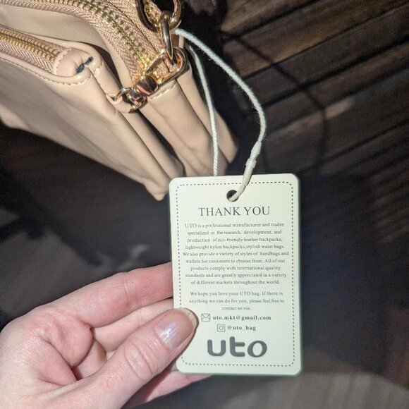 NWT Crossbody travel purse removable strap, natural color, tan - Picture 10 of 10